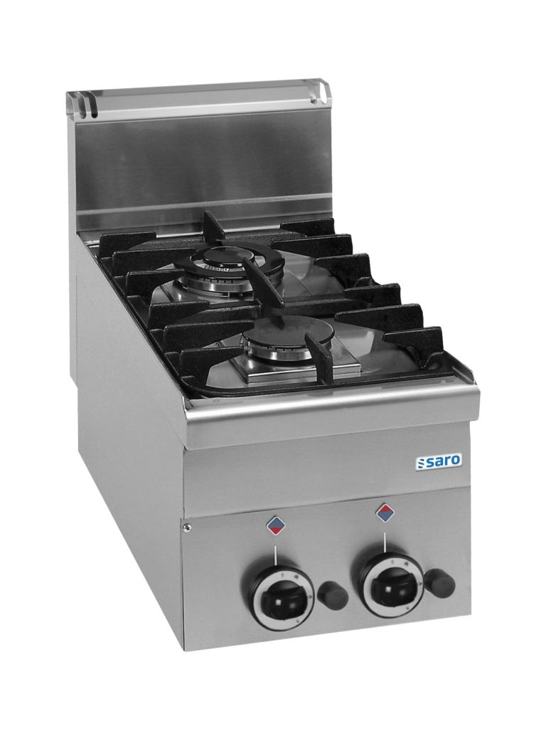 Gasfornuis - 2 Branders - RVS - 230V - H 27 x B 40 x D 60 CM - Saro - 504-1015