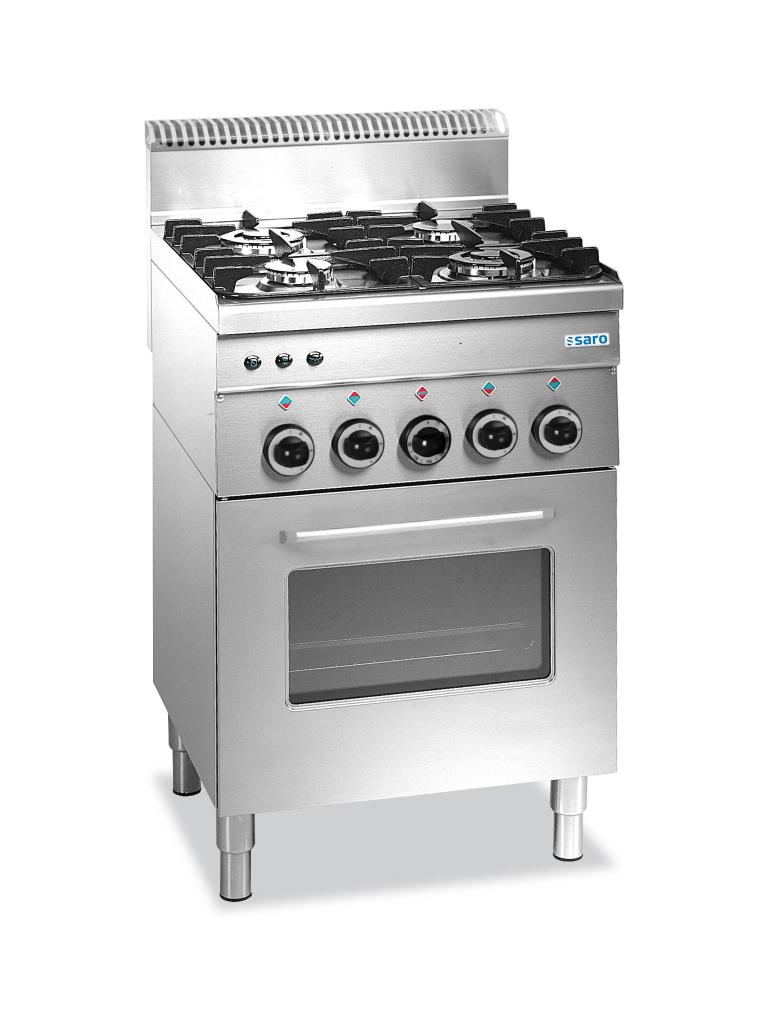 Gasfornuis - 4 Branders - RVS - 230V - H 85 x B 60 x D 60 CM - Saro - 504-1000