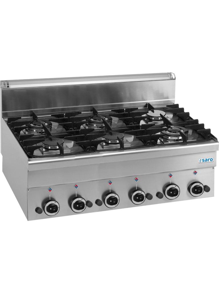 Gasfornuis - 6 Branders - RVS - 230V - H 27 x B 100 x D 60 CM - Saro - 504-1025