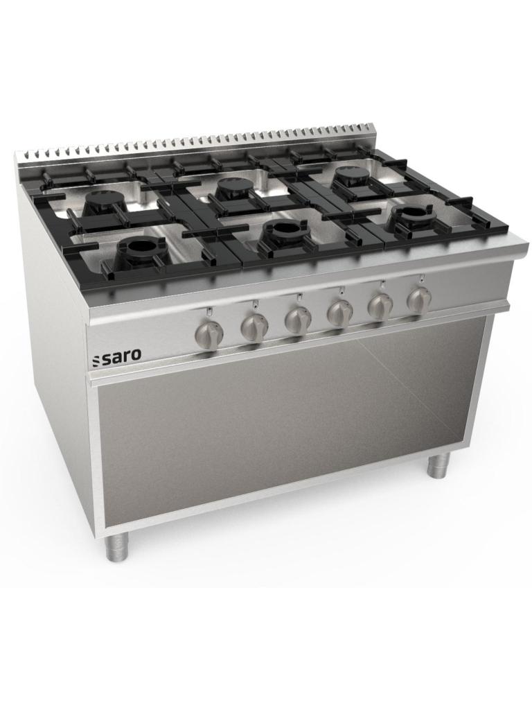 Gasfornuis - 6 Pits - RVS - H 85 x B 120 x D 90 CM - Saro - 423-8010