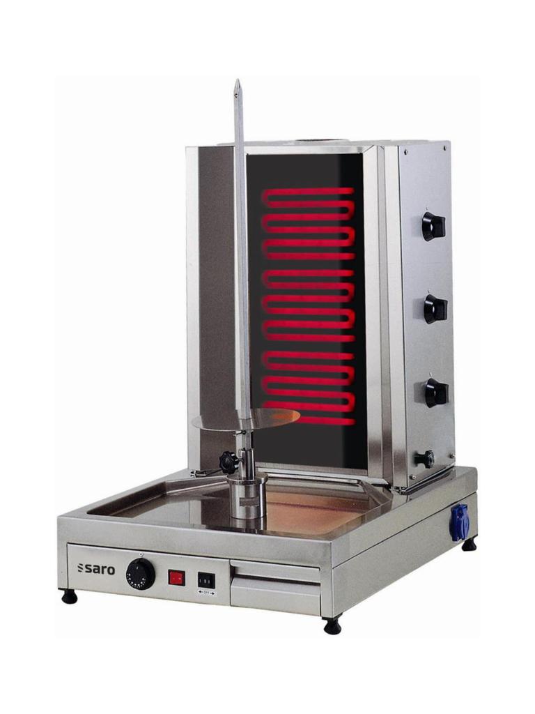 Elektrische Kebab & Gyros Grill - RVS - 380V - H 78 x B 53 x D 65 CM - Saro - 126-1800