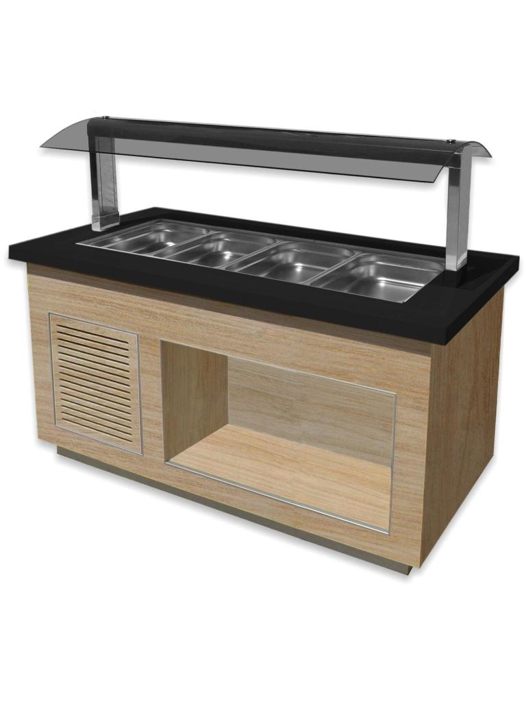 Buffet - 4x 1/1 GN - Bruin - RVS - 230V - H 135 x B 170 x D 88 CM - Saro - 366-2605