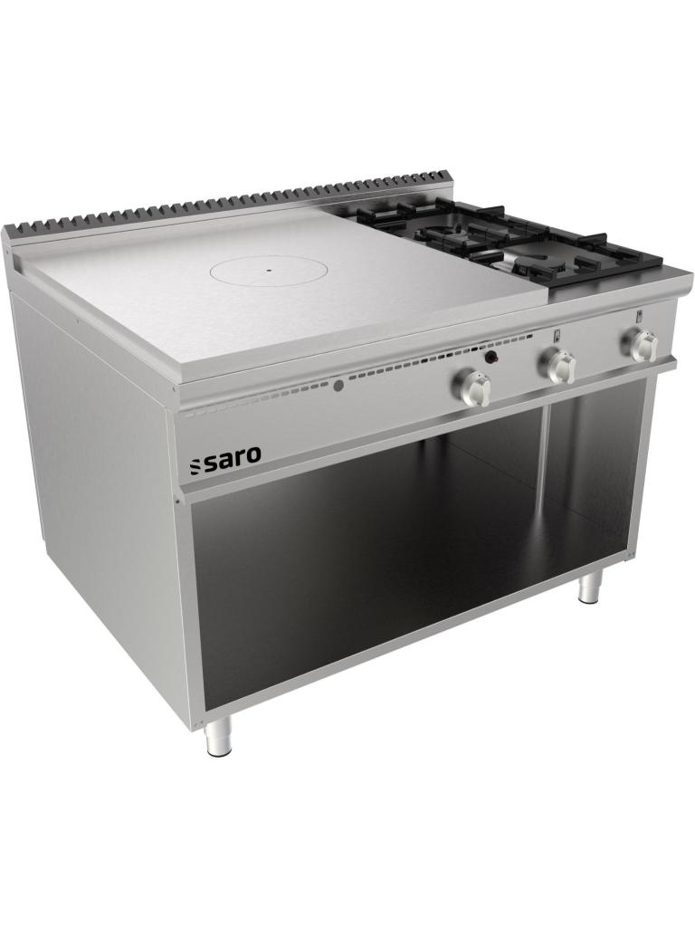 Doorkookplaat - Open Onderbouw - 2 Branders - RVS - H 85 x B 120 x D 90 CM - Saro - 423-8115