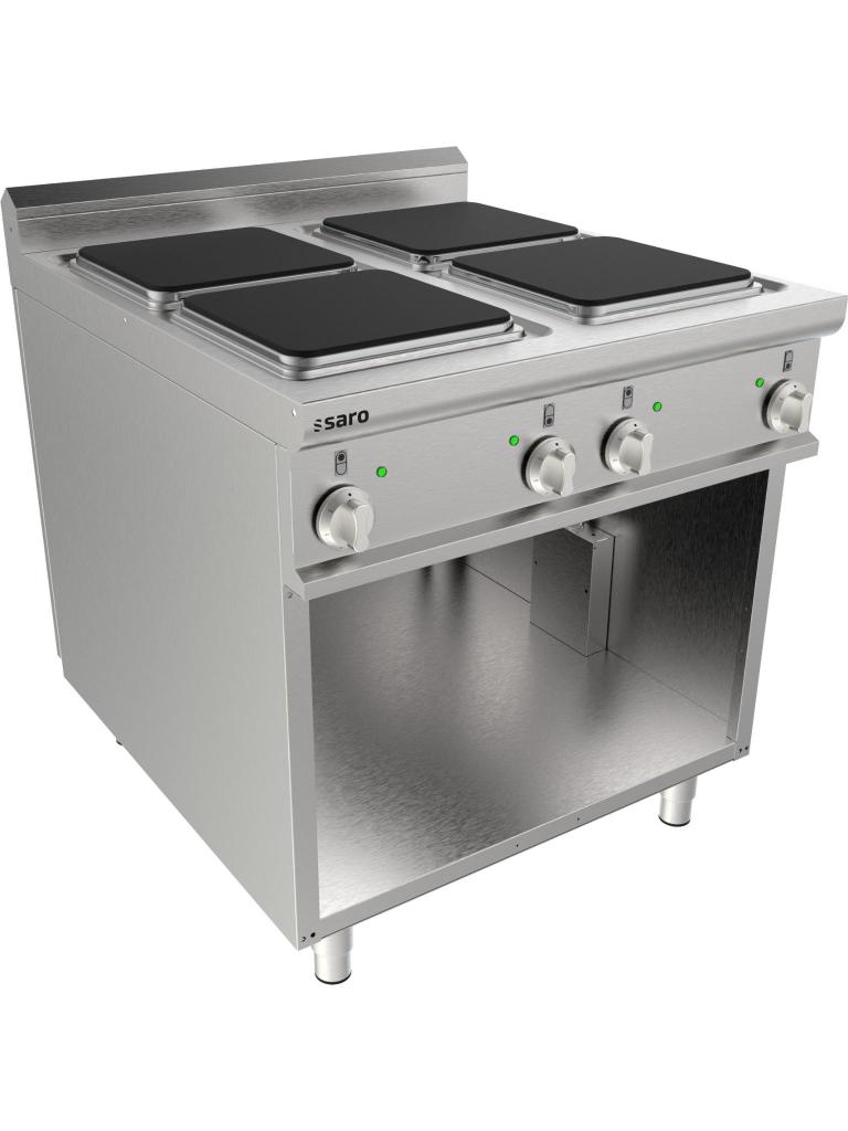 Elektrisch Fornuis - Open Onderbouw 4 Platen LQ - RVS - 400V - H 85 x B 80 x D 90 CM - Saro - 423-8205