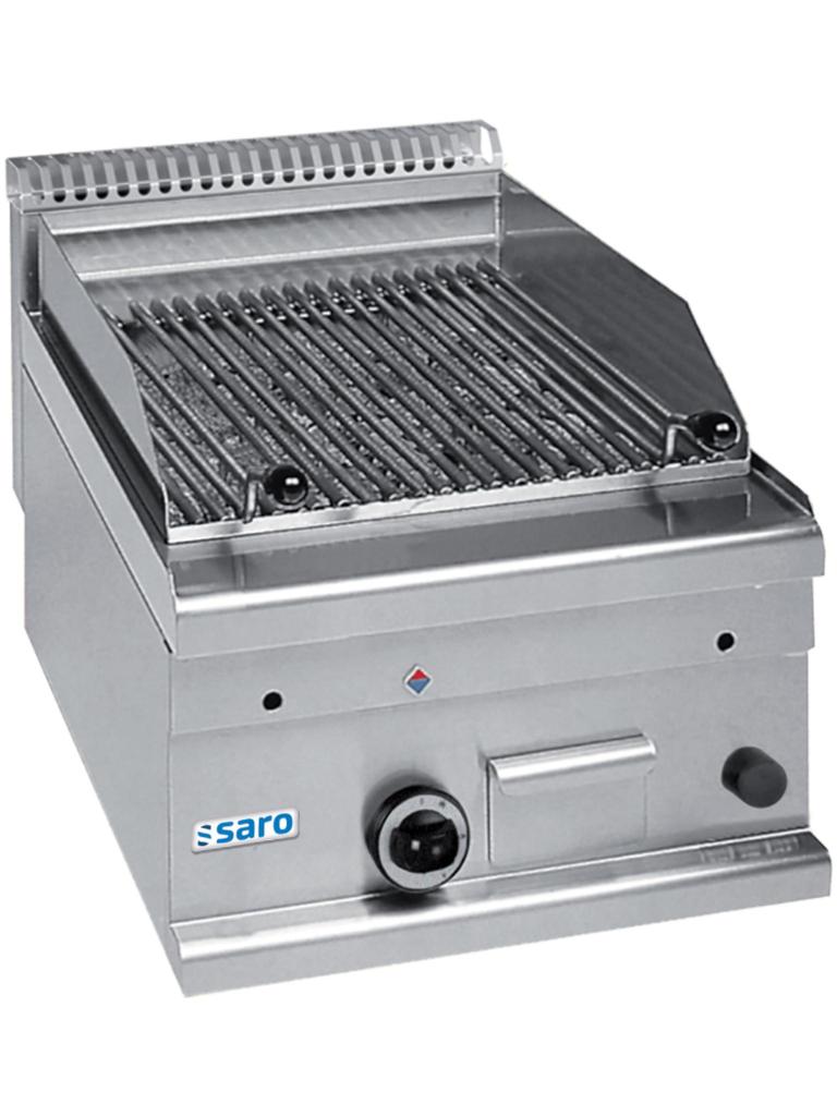 Lavasteengrill - RVS - H 27 x B 40 x D 60 CM - Saro - 504-1300