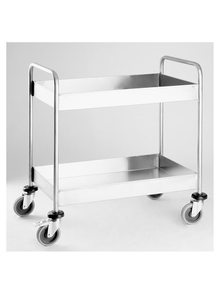 Opruimwagen - RVS - H 98 x B 63 x D 40 CM - Saro - 452-1300