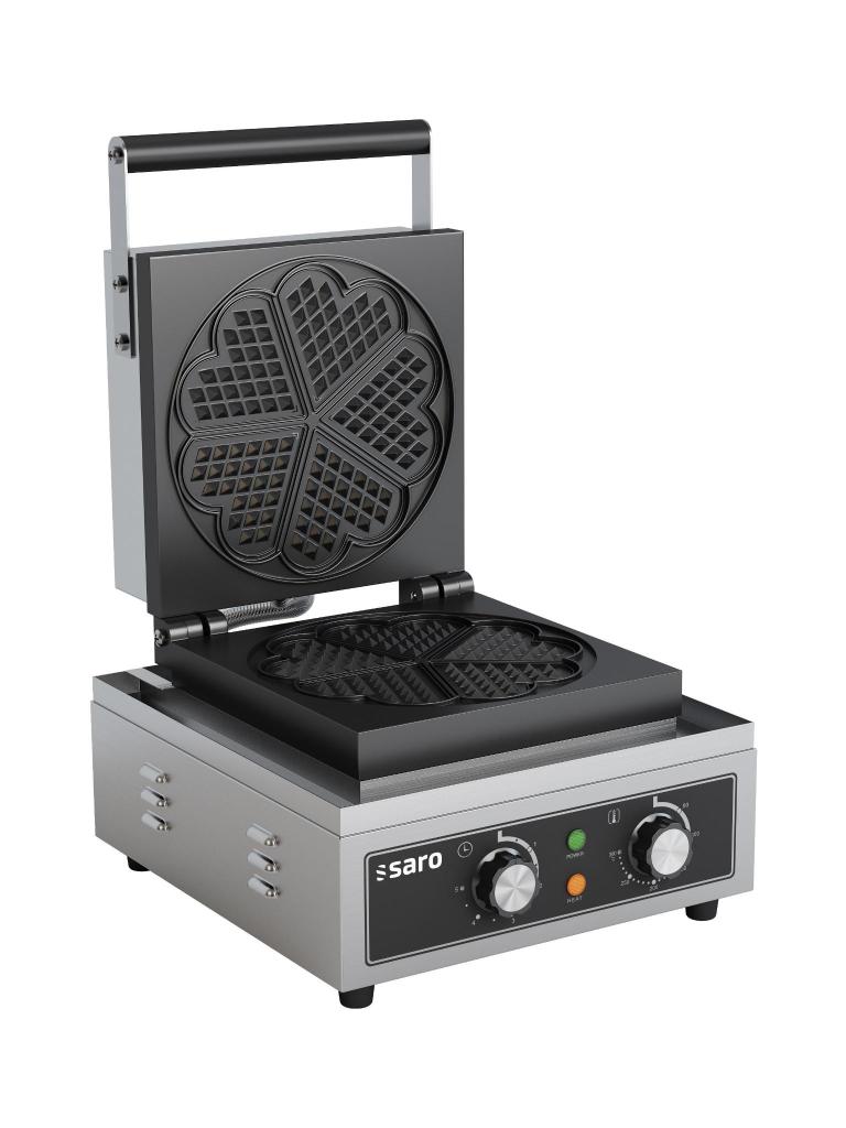 Wafelijzer - Handmatige Temperatuurregeling - Gemailleerd Staal - 230V - H 23.5 x B 31 x D 44 CM - Saro - 443-1110