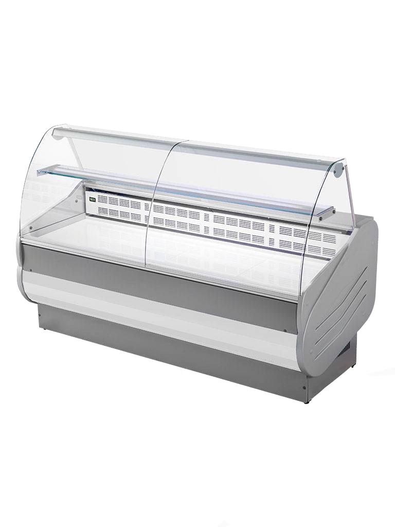 Comptoir réfrigéré Grande - 150 CM - Vitrine courbe - 393W - 230V - Blanc/Gris - G-Line