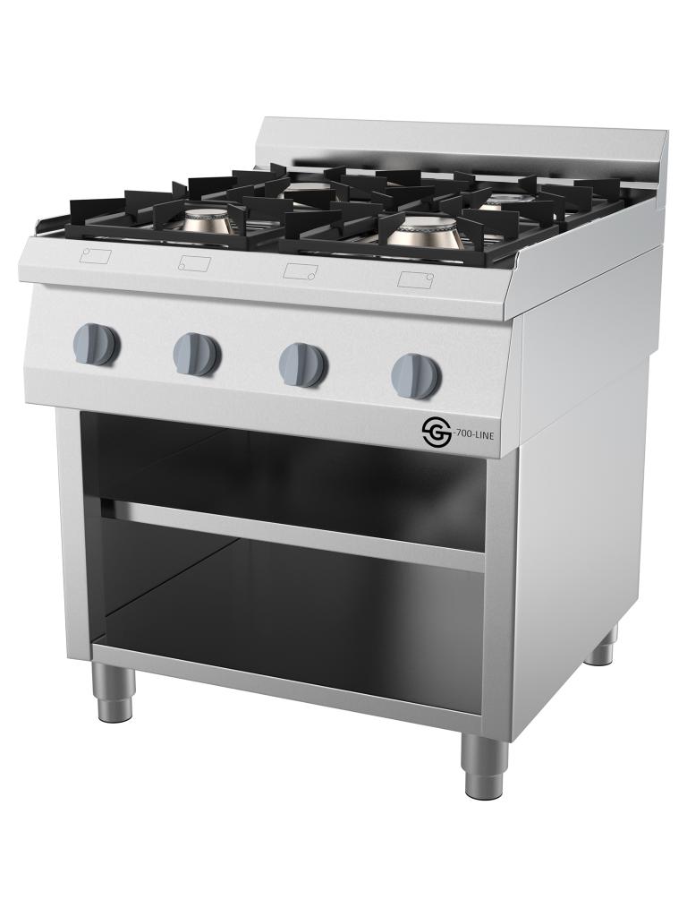 Cuisinière à gaz - Ligne G700 - 4 feux - 80 CM - Base ouverte - G-Line