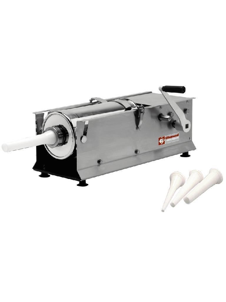 Remplisseuse à Saucisse - 7 Litres - Inox - Horizontale - H 28 x 66 x 22 CM - Diamant - BSX7