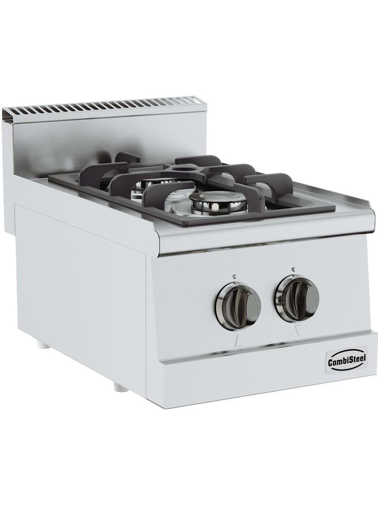 Kooktafel - Gas - 2 Pitten - Tafelmodel - H 30 x B 40 x D 60 CM - Combisteel