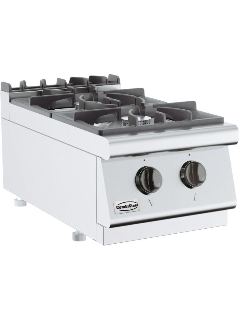Kooktafel - Gas - 2 Pitten - Tafelmodel - H 30 x B 40 x D 70 CM - Combisteel