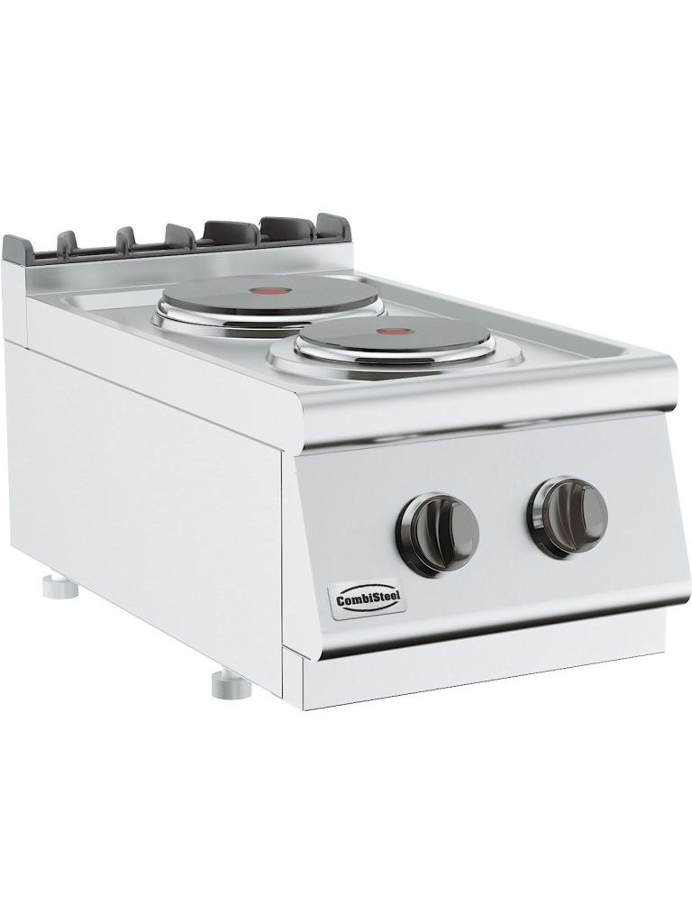 Kooktafel - Elektrisch - 2 Zones - Tafelmodel - 400V - H 30 x B 40 x D 70 CM - Combisteel