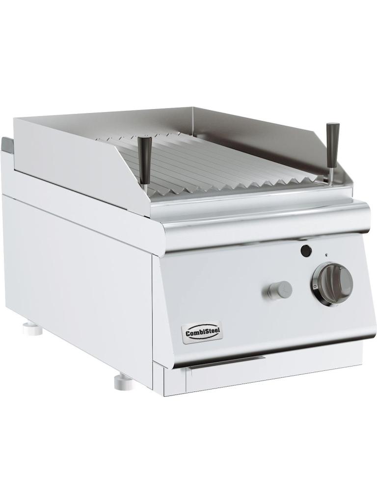 Lavasteengrill - Enkel - Gas - Tafelmodel - H 30 x B 40 x D 70 CM - Combisteel