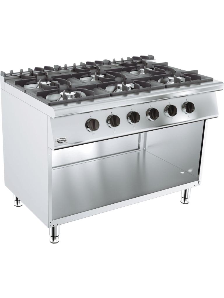 Kooktafel - Gas - 6 Pitten - Staand Model - H 90 x B 120 x D 70 CM - Combisteel