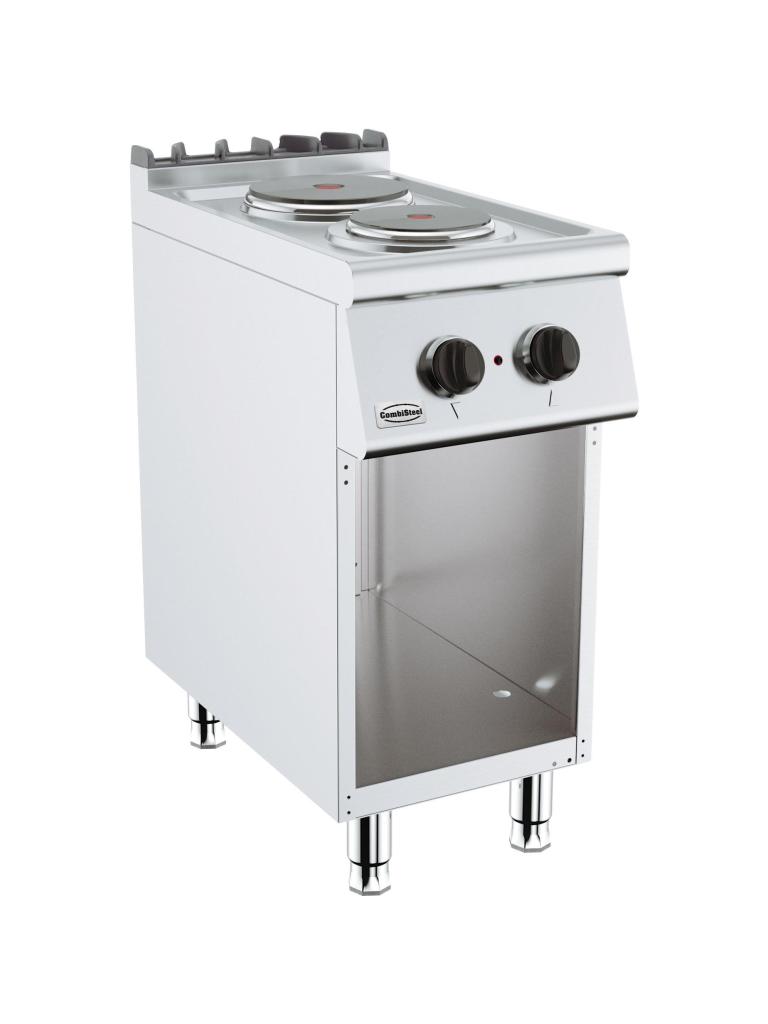 Kooktafel - Elektrisch - 2 Zones - Staand Model - 400V - H 90 x B 40 x D 70 CM - Combisteel