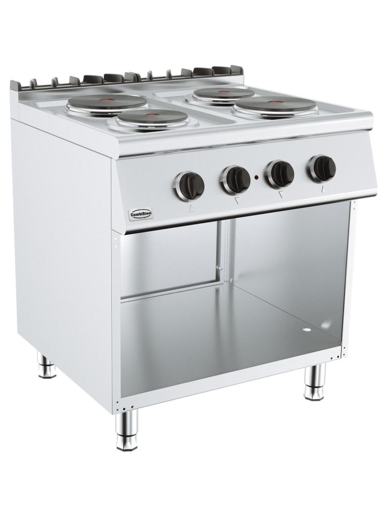 Kooktafel - Elektrisch - 4 Zones - Staand Model - 400V - H 90 x B 80 x D 70 CM - Combisteel