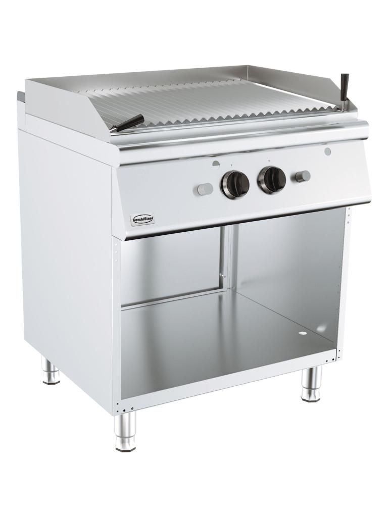 Lavasteengrill - Gas - Staand Model - H 90 x B 80 x D 70 CM - Combisteel