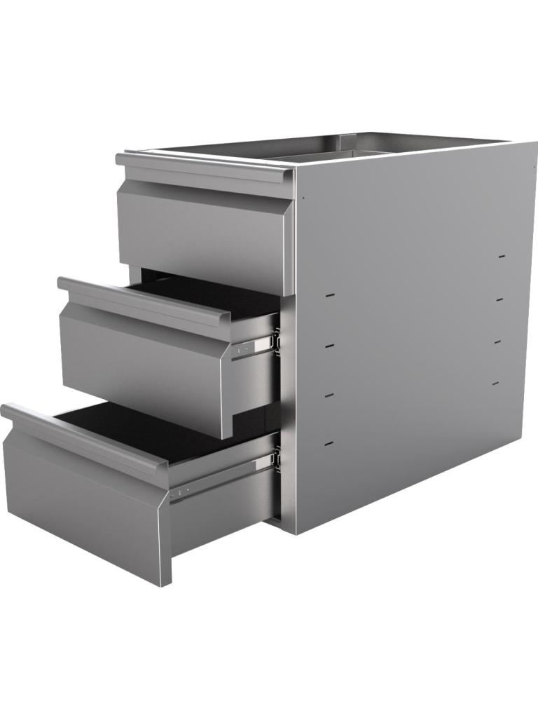 Ladenblok - 3 Laden - H 55 x B 40 x D 58 CM - Combisteel