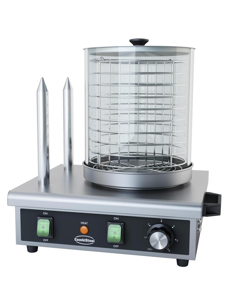 Hot Dog Warmer - 2 Brood Verwarmstaven - Tafelmodel - RVS - 230V - H 41 x B 33 x D 29 CM - Combisteel