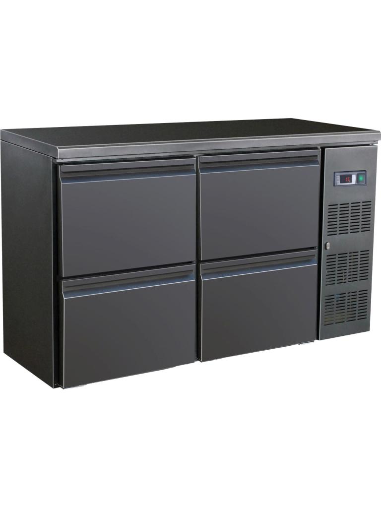 Barkoeler - 4 Laden - 350 Liter - Zwart - 230V - H 86 x B 146.2 x D 51.3 CM - Combisteel