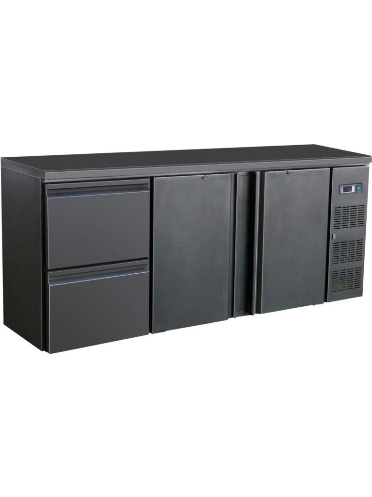 Barkoeler - 2 Laden - 2-Deurs - 537 Liter - Zwart - 230V - H 86 x B 200.2 x D 51.3 CM - Combisteel