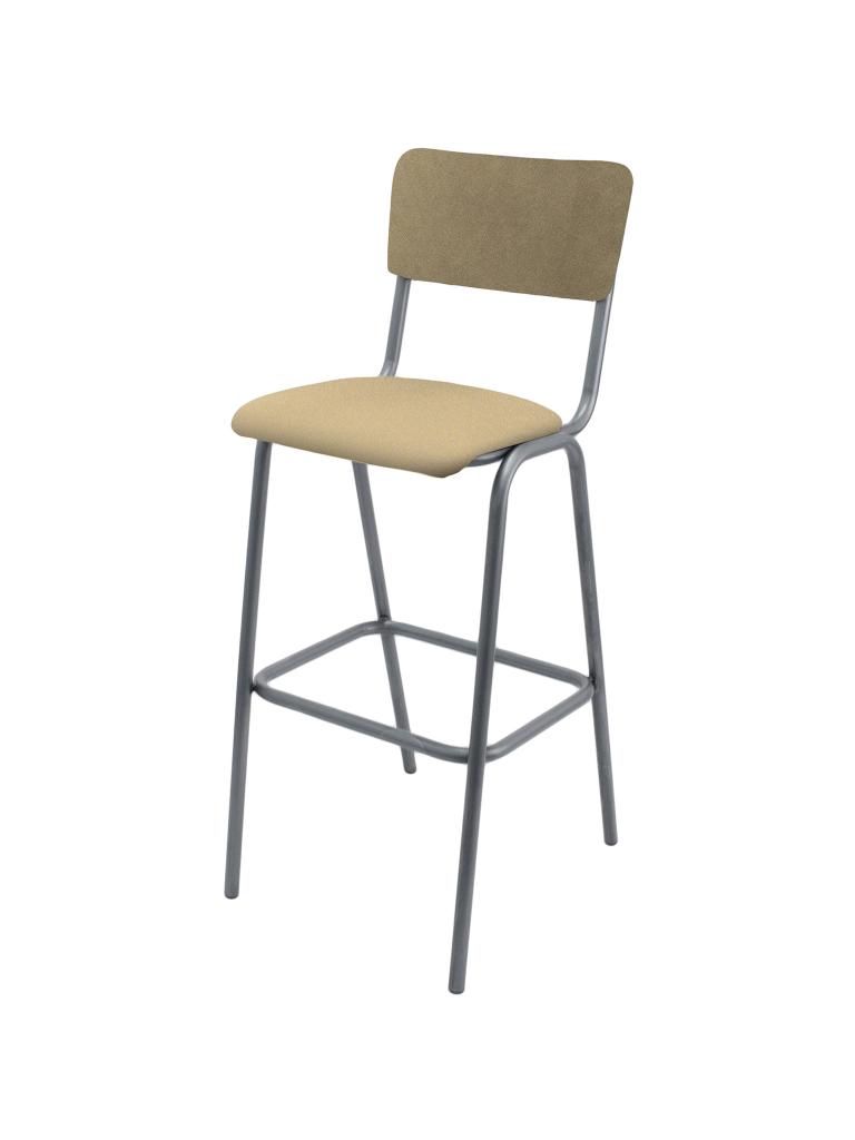 Tabouret de Bar - Old School - Métal Vintage - Velours Taupe - G-Line