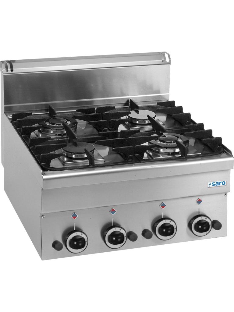 Gasfornuis - 4 Branders - RVS - 230V - H 27 x B 60 x D 60 CM - Saro - 504-1020
