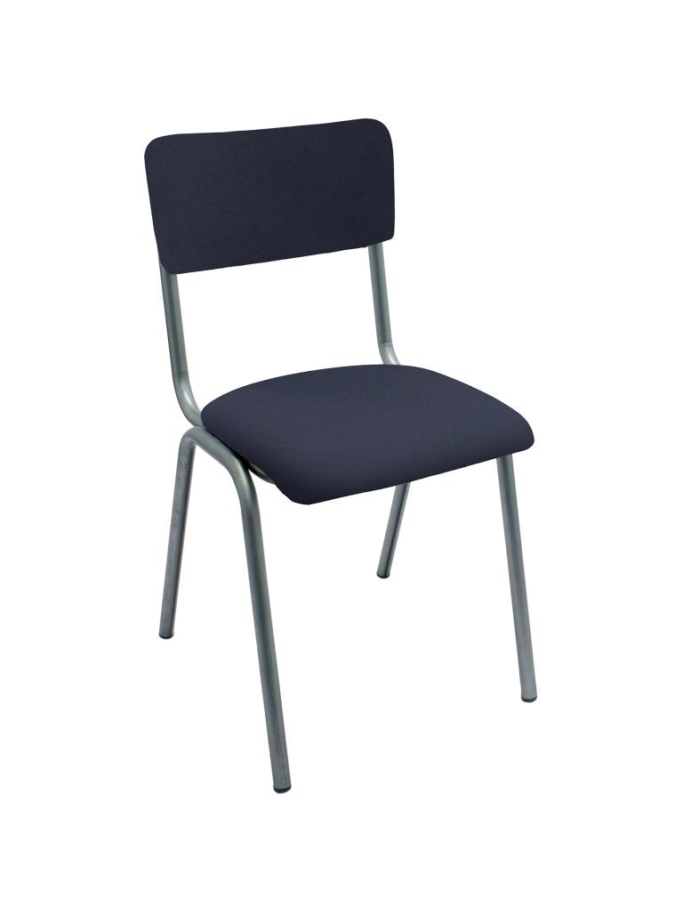 Chaise de restauration - Old School - Métal Vintage - Velours Bleu Foncé - G-Line