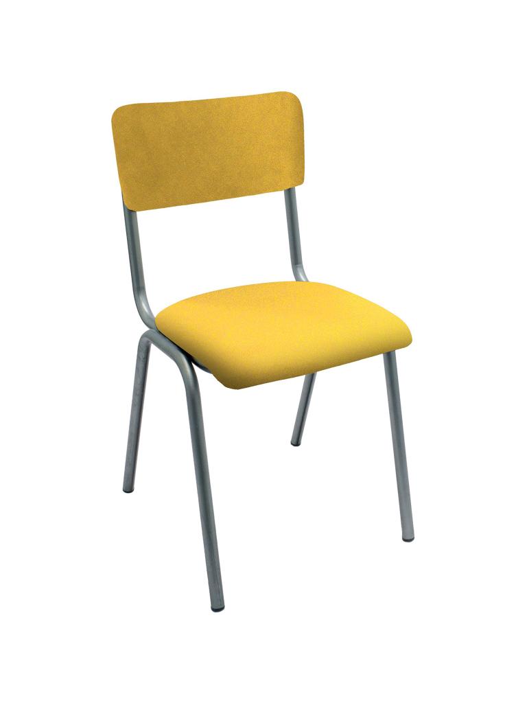 Chaise Old School - Empilable - Métal Vintage - Orange - Velours - G-Line