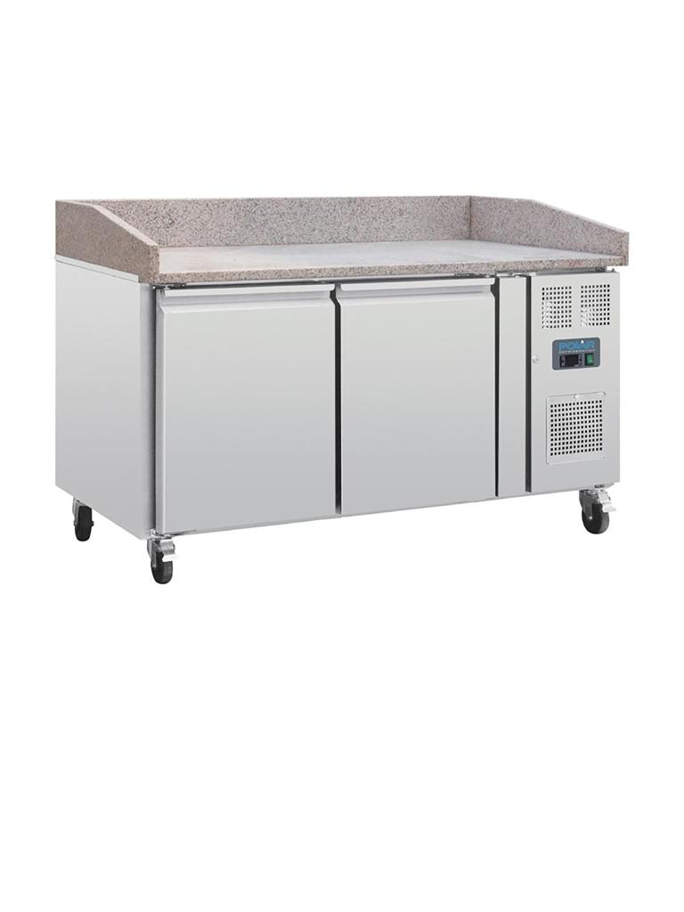 Etabli à Pizza - 428 Litres - 2 Portes - H 100 x 151 x 80 CM - 230 V - Inox - Polar - CT424