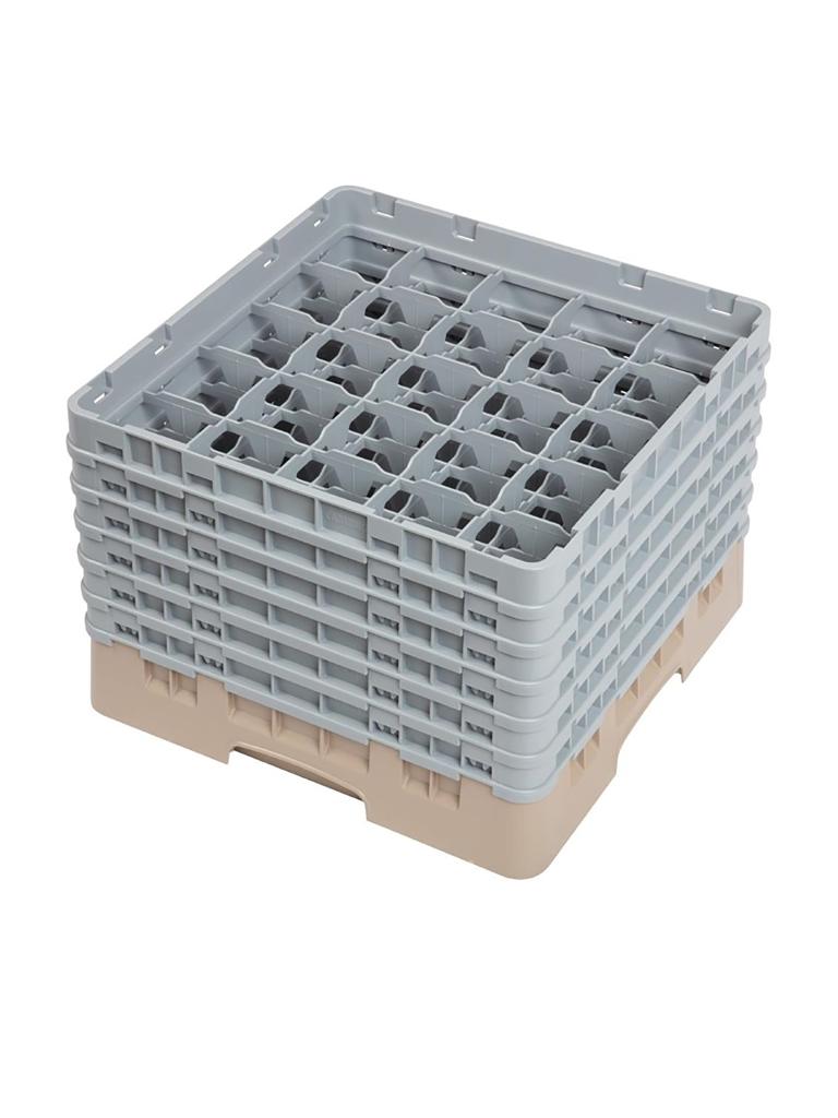 Panier lave-vaisselle - 25 compartiments - Beige - H 34,9 x 50 x 50 CM - Polypropylène - Cambro - DW557