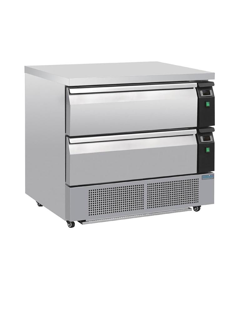 Etabli congélateur - 4 x GN 1/1 - 179 Litre - 2 tiroirs - H 87 x 90,5 x 70 CM - 230 V - Polar - DA996
