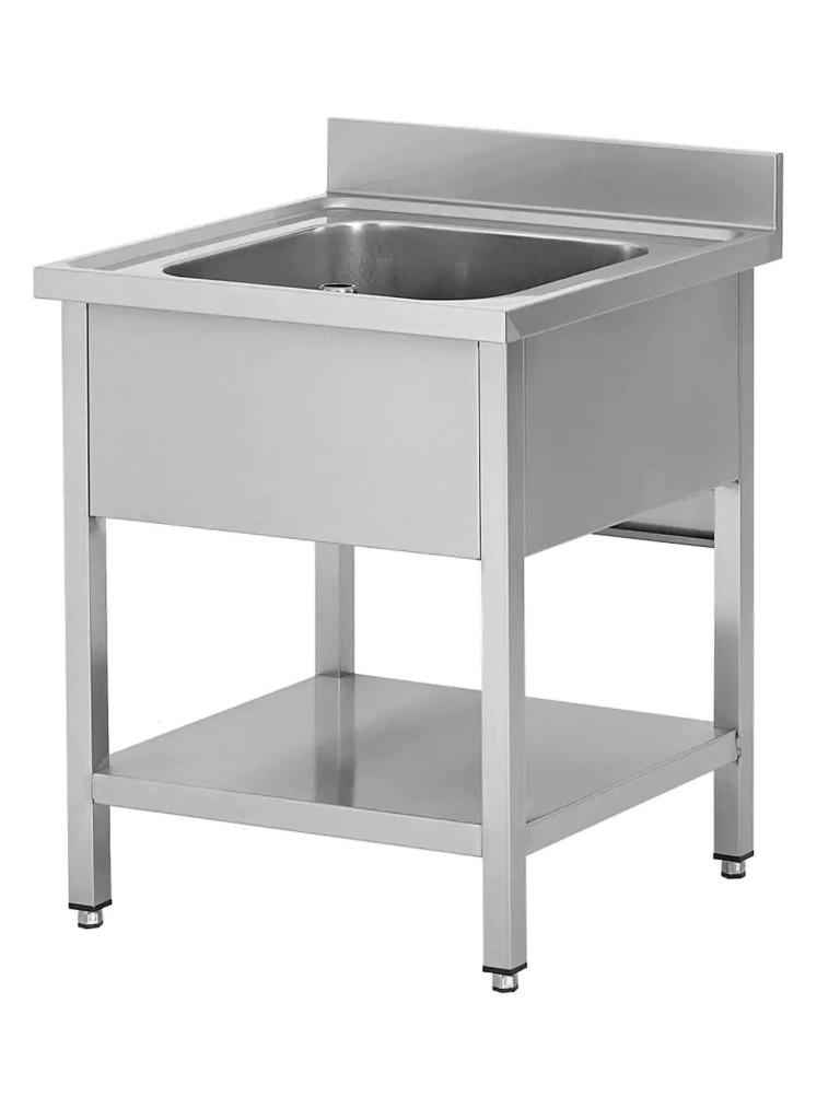 Évier traiteur en inox - 1 cuve centrale - Avec étagère sous - Budget Line - G-Line