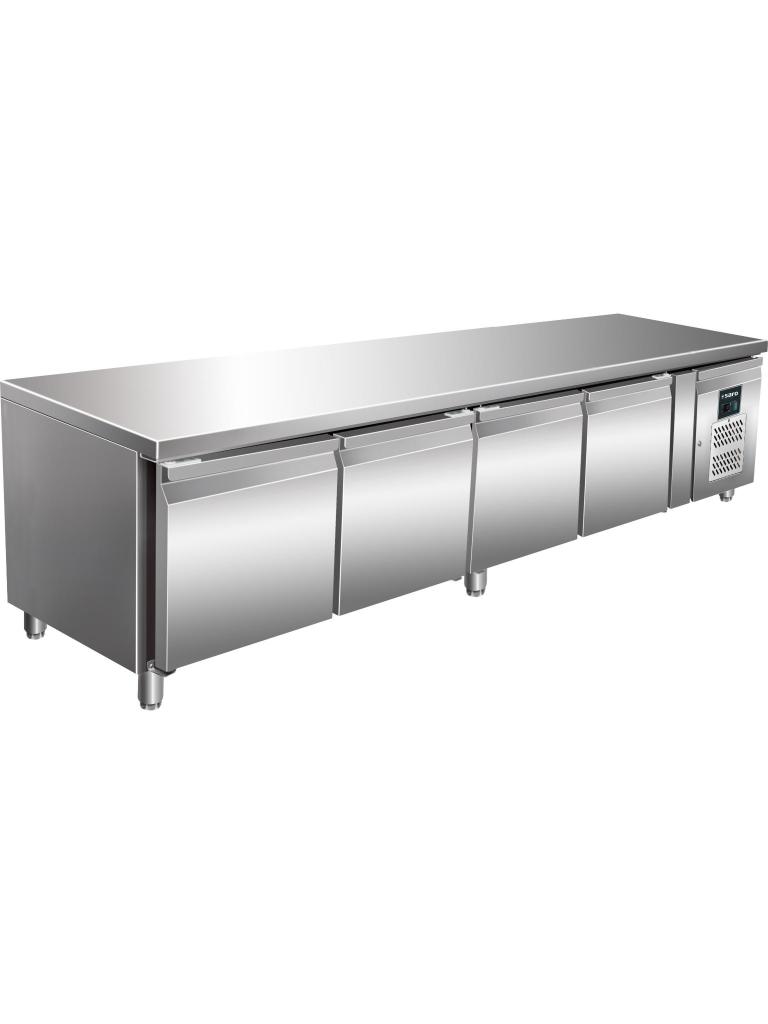 Etabli réfrigéré - 4 portes - H 65 x L 223 cm - 420 litres - inox - Saro - 323-3118