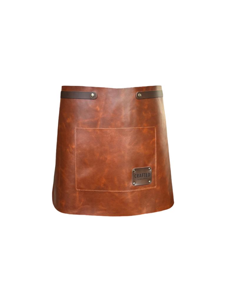 Tablier avec poche - Cuir - Tablier taille - Cognac - Cuir artisanal 