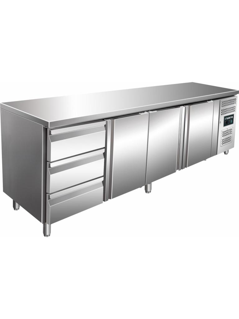 Etabli réfrigéré - 3 portes - H 95 x L 223 cm - inox - Saro - 323-10722