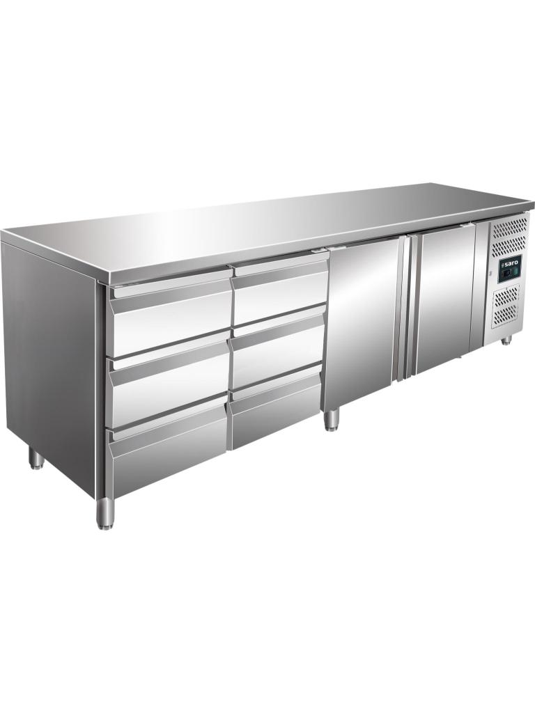 Etabli réfrigéré - 2 portes - H 95 x L 223 cm - inox - Saro - 323-10725