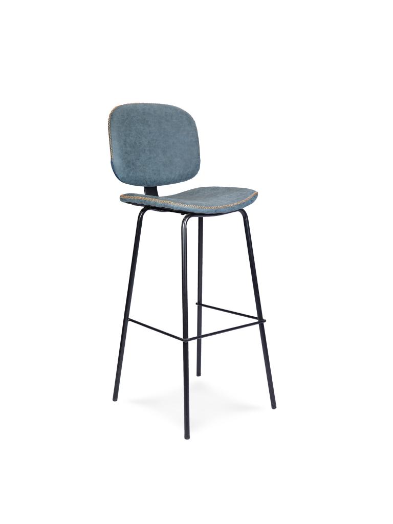 Tabouret de bar restauration - Lamello - Bleu - Skai - Acier - G-Line