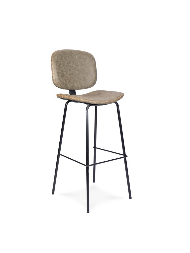 Tabouret de bar restauration - Lamello - Vert - Skai - Acier - G-Line