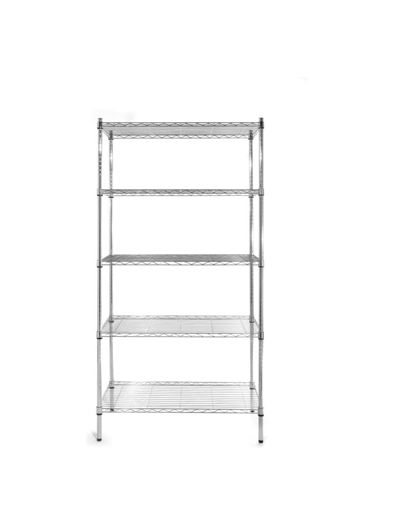 Etagère - Rack de rangement - Chrome - 90 x 45 x H 180 CM - 5 Etagères - G-Line
