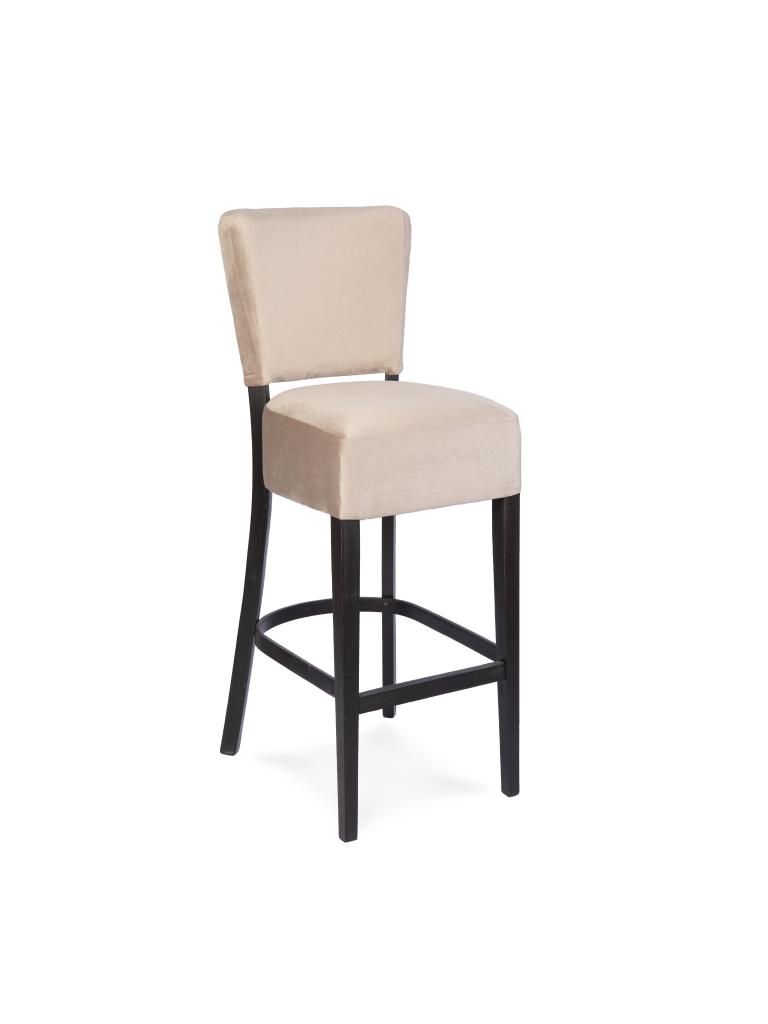 Tabouret de bar Horeca - Bruges - Velours - Avec dossier - Taupe - G-Line
