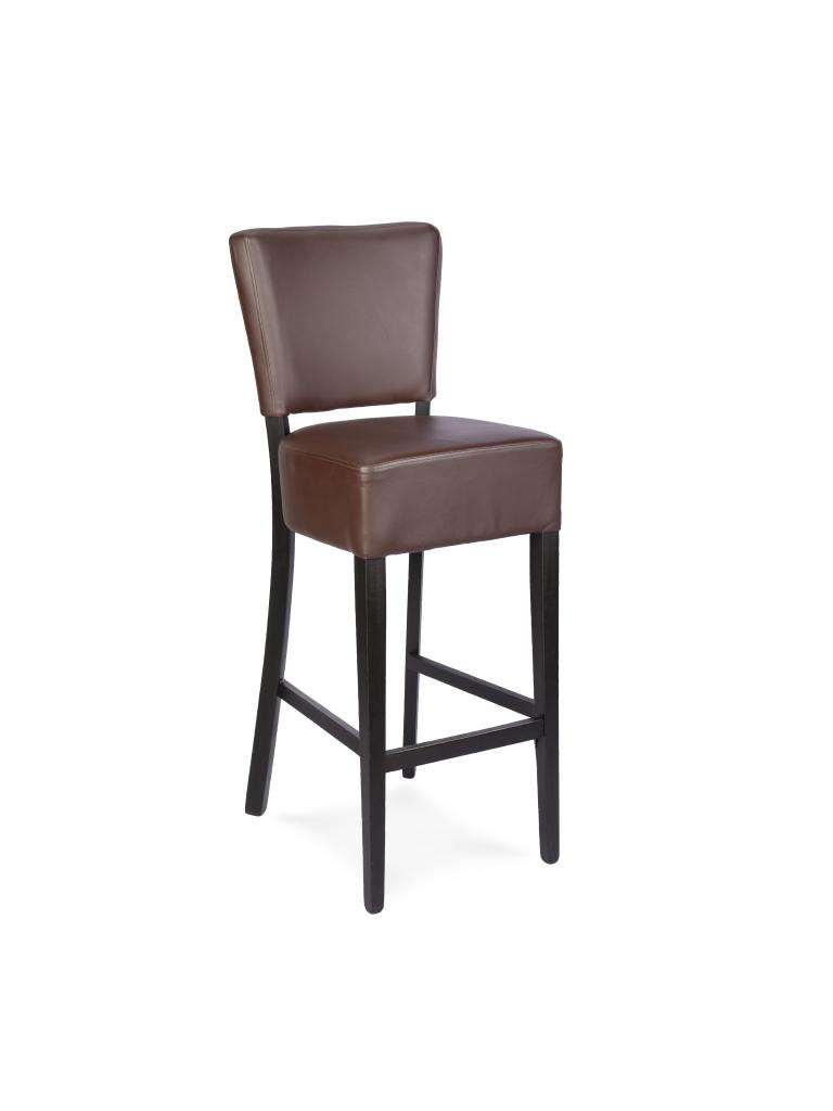 Tabouret de bar restauration - Lisa - Avec dossier - Marron - Similicuir - G-Line