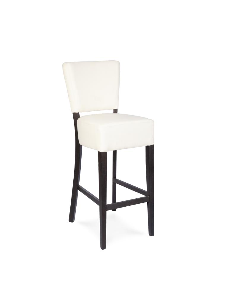 Tabouret de bar restauration - Lisa - Avec dossier - Crème - Similicuir - G-Line