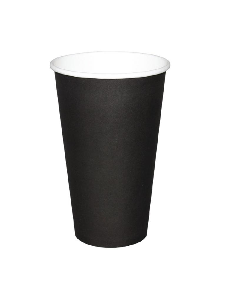 Gobelets à café jetables - 45 CL - 50 pièces - Noir - Ø 8,95 x H 13 CM - Carton - Fiesta - GF045