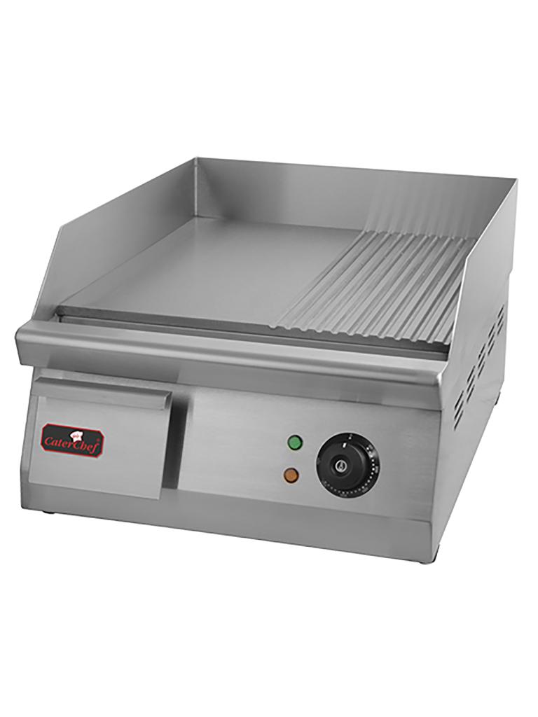 Plaque de cuisson - H 27 x 40 x 54,5 CM - 27,5 KG - 220-240 V - 3000 W - Inox - Lisse/Striée - +50°C / +300°C - Caterchef - 688515