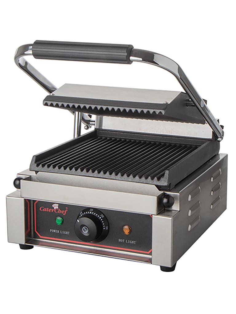 Contact grill Solocompact - H 19,3 x 28,9 x 32 CM - 14 KG - 220 - 240 V - 1800 W - Fonte - Nervuré - +50°C / +300°C - Caterchef - 688400