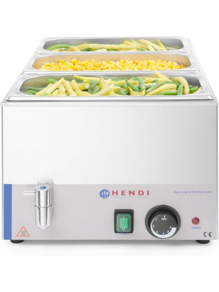 Bain-marie Kitchen Line avec robinet d'eau - Inox - H 25 X 54 X 34 CM - Hendi - H238912