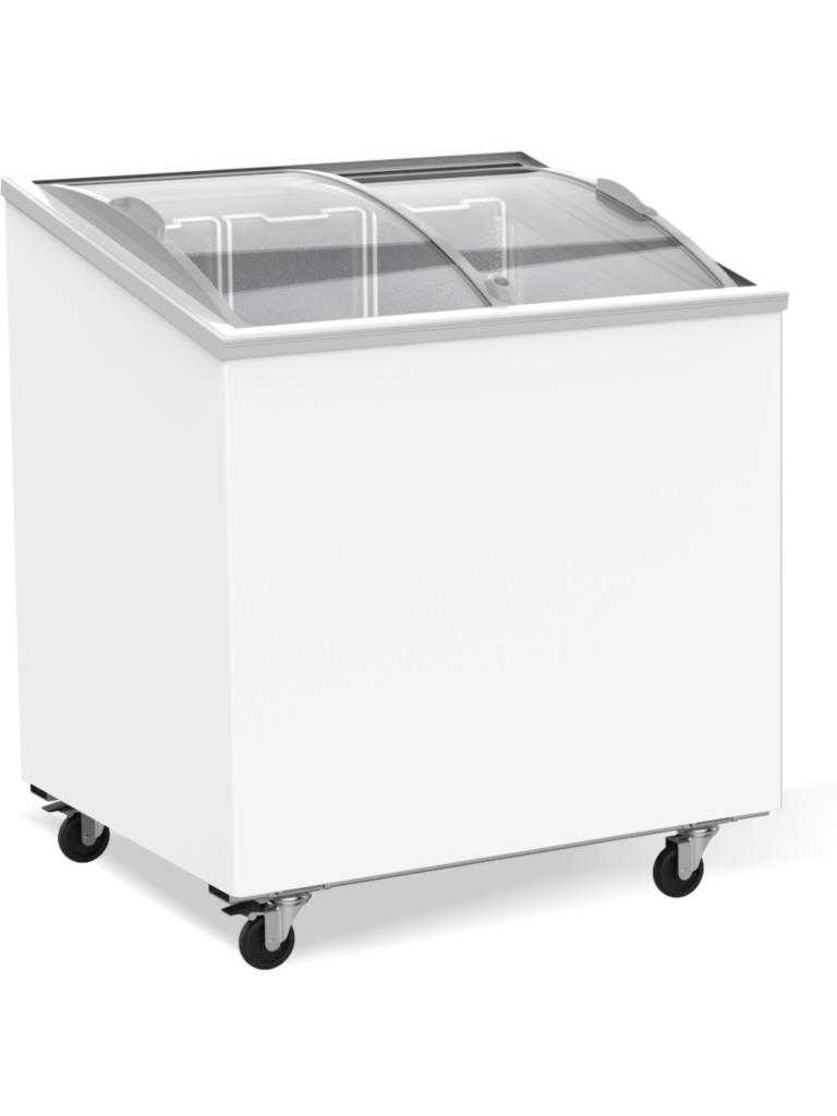 Vrieskist - Glasdeksel - 198 Liter - Wit - 230V - H 87.9 x B 76.7 x D 65.9 CM - Combisteel