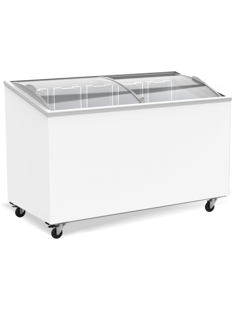 Vrieskist - Glasdeksel - 397 Liter - Wit - 230V - H 87.9 x B 131.8 x D 65.9 CM - Combisteel